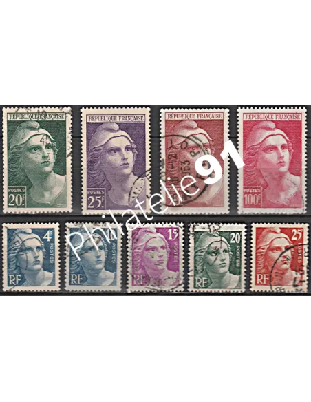 Timbre n° 725 à 733 oblitéré - collection timbres France