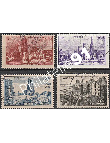 Timbre n° 744 à 747 oblitéré - collection timbres France