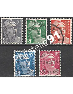 Timbre n° 883 à 887 oblitéré - collection timbres France