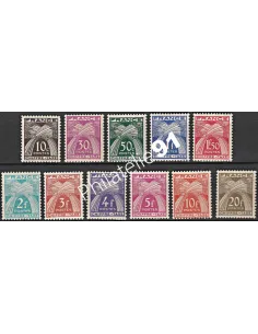 Timbres taxe n° 67 à 77 - Type Gerbes, collection timbres France