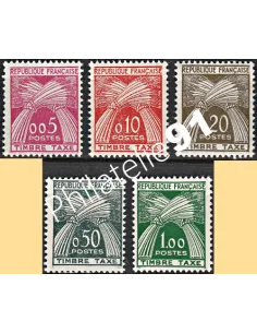Timbres taxe n° 90 à 94 - Type Gerbes, collection timbres France