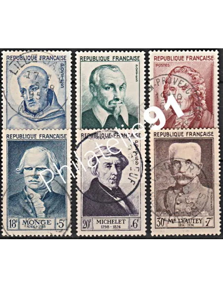 Timbre n° 945 à 950 oblitéré - collection timbres France
