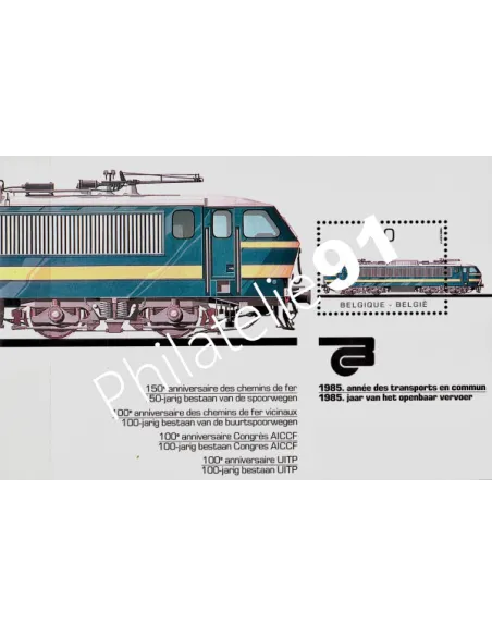 BELGIQUE - BF n°  61 - Année des Transports publics - Locomotives