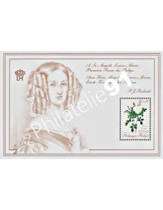 Timbres de BELGIQUE - BF n°  66 - Rose "Maria Léonida" de Redouté