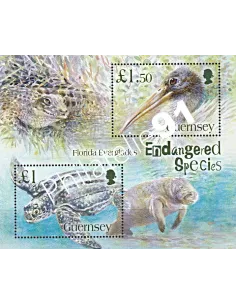 GUERNESEY - Bloc n° 58 - Faune en voie de disparition des Everglades - Collection timbres Europe