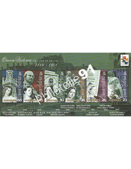 GUERNESEY - Bloc n° 44 - Reine Victoria, Collection timbres Europe