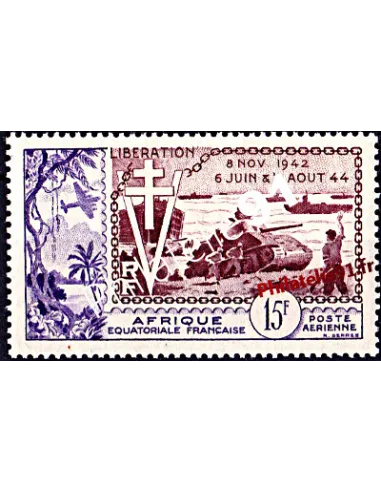 Timbre d' A-E-F - PA n° 57 - 10ème anniversaire de la libération.