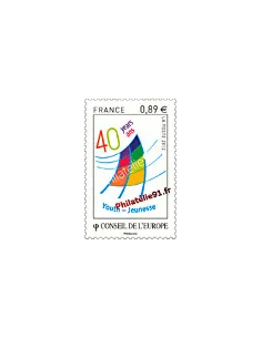 Timbre Conseil de l'Europe. n° 153. Logo du 40ème anniversaire du Centre européen de la jeunesse.
