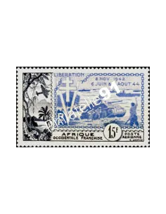 Timbre d'AFRIQUE OCCIDENTALE FRANÇAISE - PA n° 17, libération
