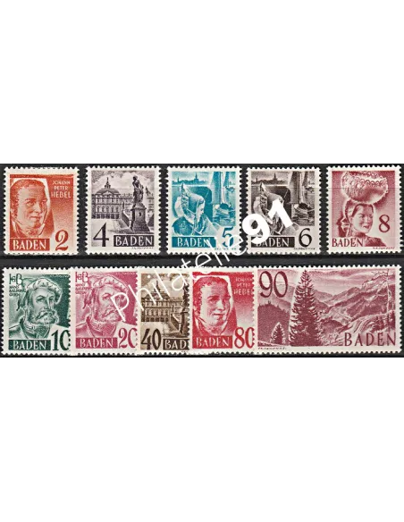 BADE - n° 28 à 37  - Timbres des Colonie françaises