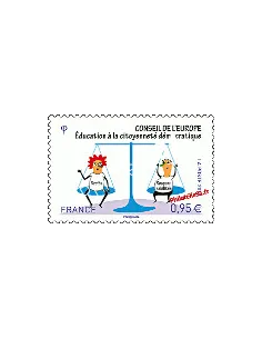 Timbre Conseil de l'Europe n° 156. Éducation à la citoyenneté démocratique