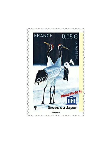 Timbre de service -  U.N.E.S.C.O. n° 157. Grues du Japon
