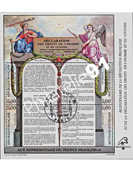 BF 11,Bicentenaire Déclaration des Droits de l'Homme, timbres France