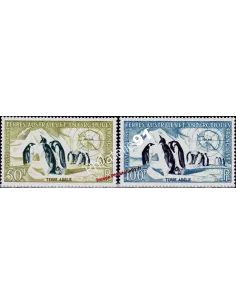 Timbres des TAAF P.A. n°2 - 3, Manchots empereurs, Timbres des Dom-Tom