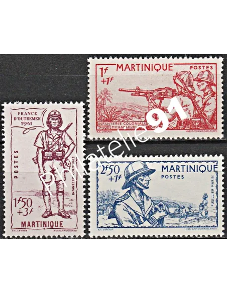 Martinique - n° 186 à 188 - - Timbres Colonies françaises