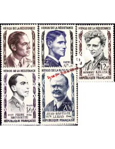 Timbres de France n° 1100 à 1104 - Héros de la Résistance (I)