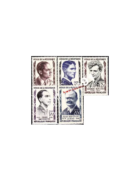 Timbres de France n° 1100 à 1104 - Héros de la Résistance (I)