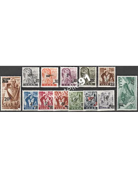 SARRE - n° 216 à 228  - Timbres des Colonie françaises