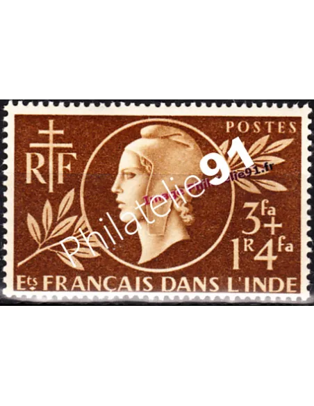 Timbre d'inde n° 233, Entraide française, collection timbres colonies