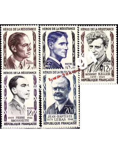 Timbres de France n° 1100 à 1104 - Héros de la Résistance (I)