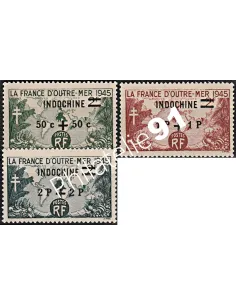 Timbres d'Indochine n° 296 à 298, timbres colonies Françaises