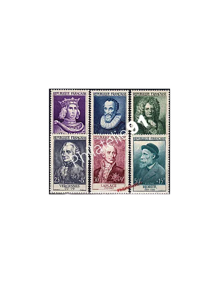 n° 1027 à 1032, Collection timbres France