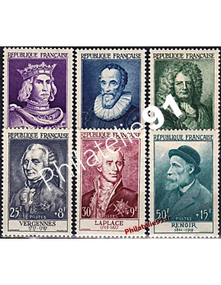 n° 1027 à 1032, Collection timbres France