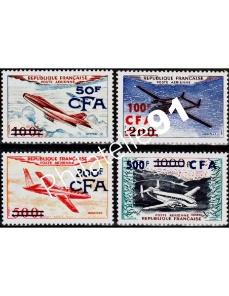 REUNION timbres  Poste aérienne n° 52 à 55 - Prototypes