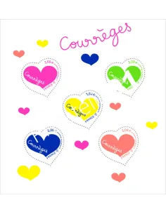 Bloc Cœurs Courrèges,collection timbres France