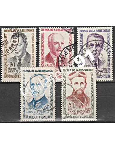 Timbre n° 1248 à 1252  oblitéré - collection timbres France