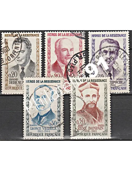 Timbre n° 1248 à 1252  oblitéré - collection timbres France