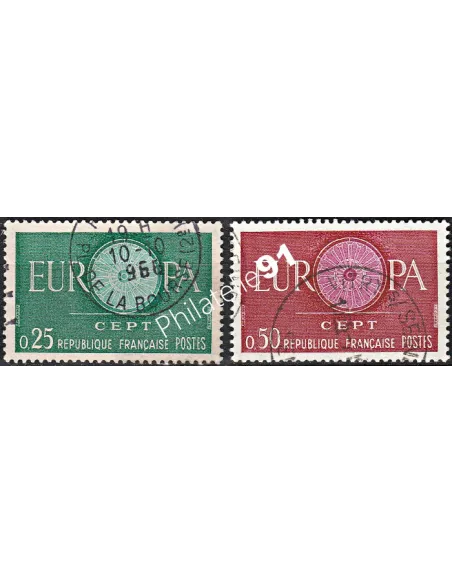 Timbre n° 1266 à 1267  oblitéré - collection timbres France
