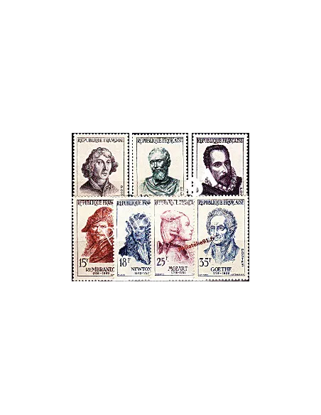 Série de timbres de France neufs** n° 1132 à 1138 - Série Célébrités étrangères