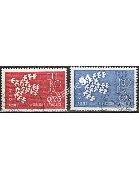 Timbre n° 1309 à 1310  oblitéré - collection timbres France