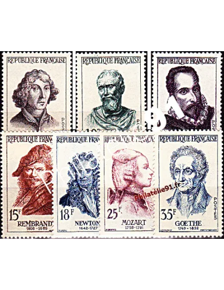 Série de timbres de France neufs** n° 1132 à 1138 - Série Célébrités étrangères