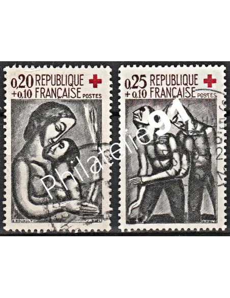 Timbre n° 1323 à 1324  oblitéré - collection timbres France
