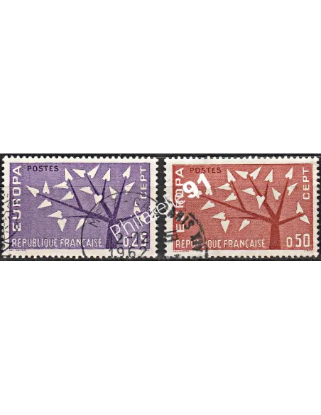 Timbre n° 1358 à 1359  oblitéré - collection timbres France