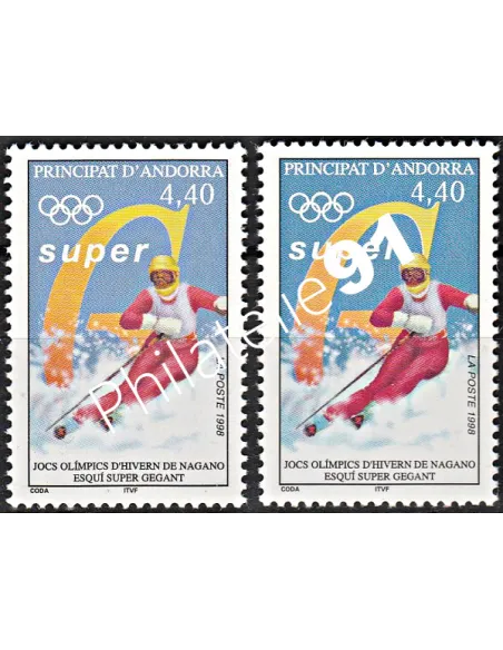 Timbre d'Andorre Français n° 498 - variété - collection timbres Europe