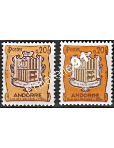 Timbre d'Andorre Français n° 157 - variété - collection timbres Europe
