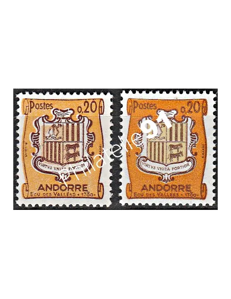 Timbre d'Andorre Français n° 157 - variété - collection timbres Europe