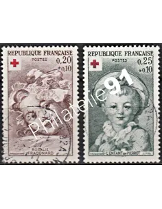 Timbre n° 1366 à 1367  oblitéré - collection timbres France