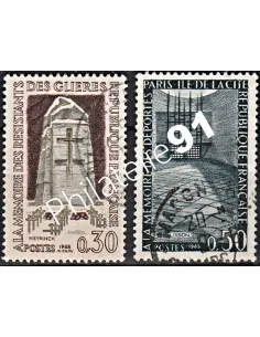 Timbre n° 1380 à 1381  oblitéré - collection timbres France