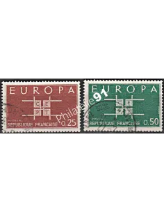 Timbre n° 1396 à 1397  oblitéré - collection timbres France