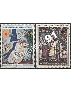 Timbre n° 1398 à 1399  oblitéré - collection timbres France