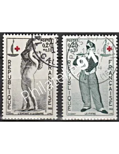 Timbre n° 1400 à 1401  oblitéré - collection timbres France