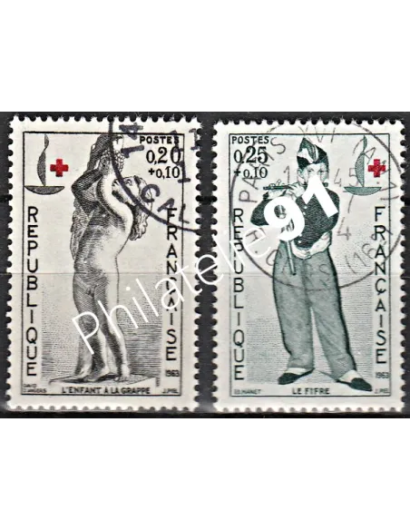 Timbre n° 1400 à 1401  oblitéré - collection timbres France