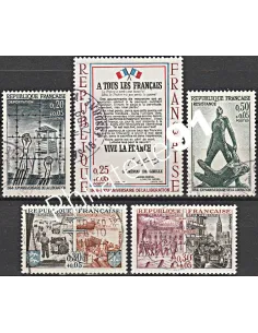 Timbre n° 1407 à 1411  oblitéré - collection timbres France