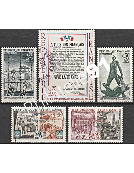 Timbre n° 1407 à 1411  oblitéré - collection timbres France