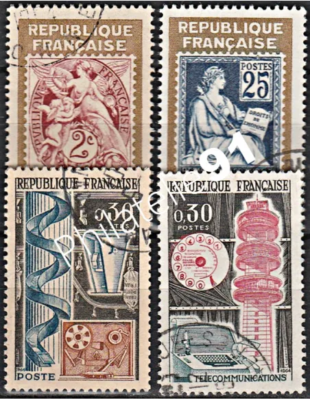 Timbre n° 1414 à 1417  oblitéré - collection timbres France