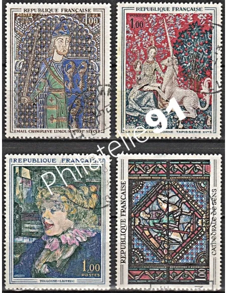 Timbre n° 1424 à 1427  oblitéré - collection timbres France